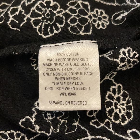 Charter Club Black & White Embroidered Tunic NWT - Picture 7 of 11